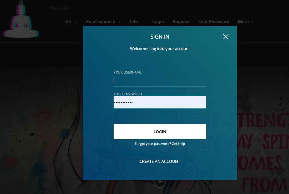current login popup